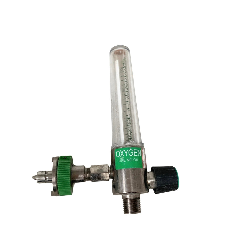 Ohio Medical Oxygen Flowmeter 0-15 LPM Thorpe Tube Side Inlet Diamond Adapter