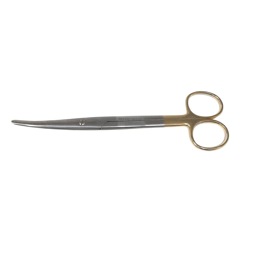 Pilling Ref 14-2225, Mayo Scissors Curved 6.75" - Gold Handle