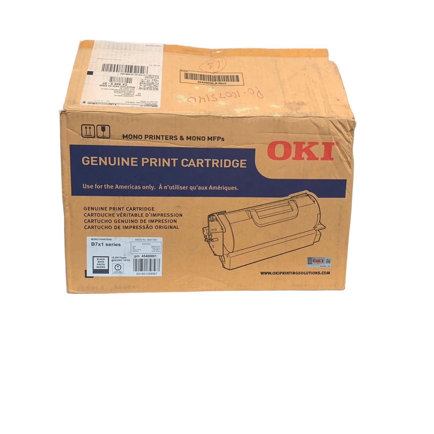 OKI Data 45488801 Laser Toner Cartridge for B721dn, B731dn Printers, 18000 Pages