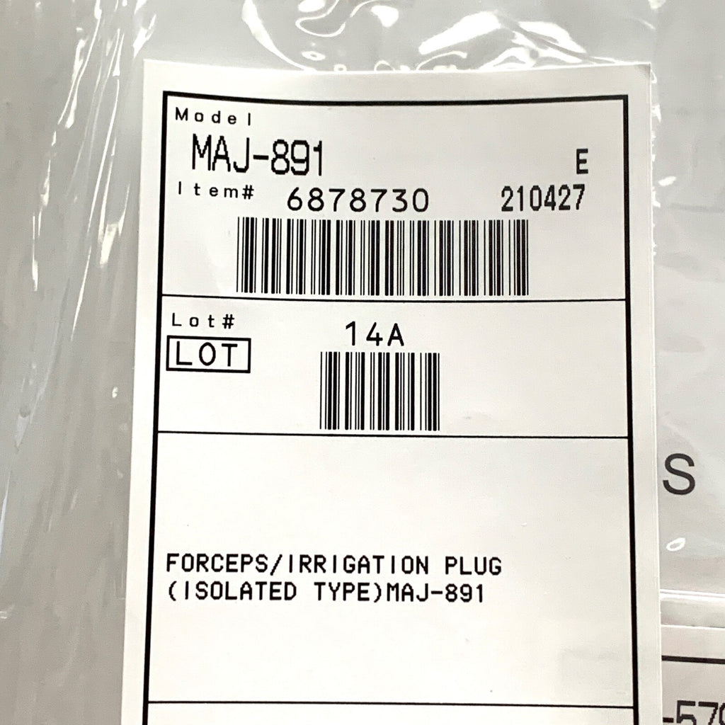 Olympus REF MAJ-891, Forceps/Irrigation Plug, Isolated Type w/ MAJ-579 Valve