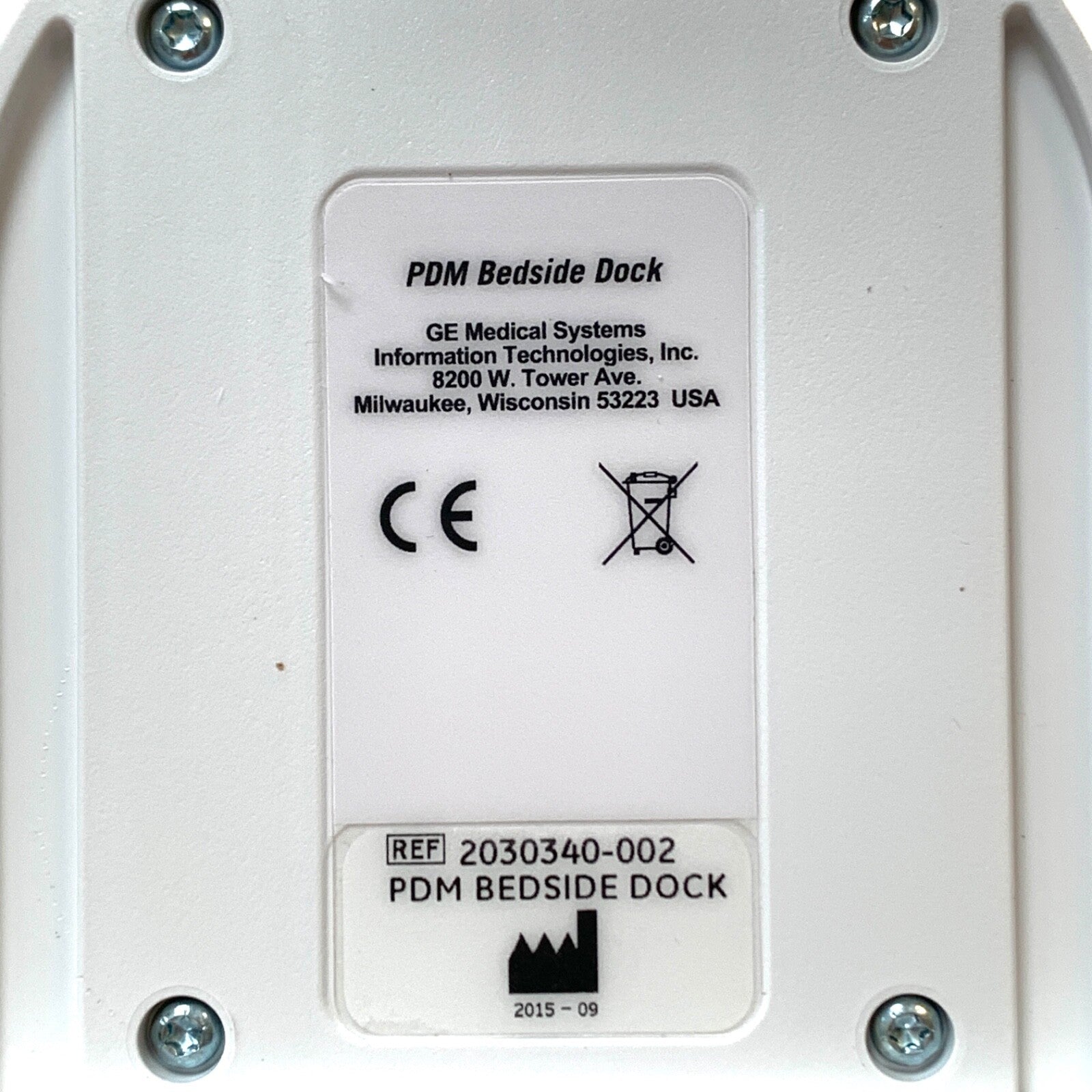 GE REF 2030340-002, PDM Bedside Dock