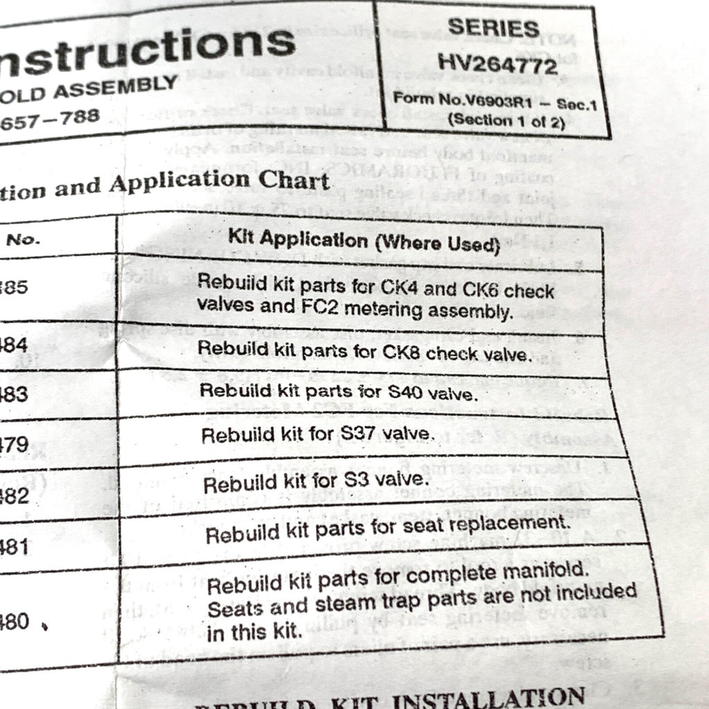Amsco/STERIS REF P764326-484/K266492, Rebuild Kit Part for CK8 Check Valve
