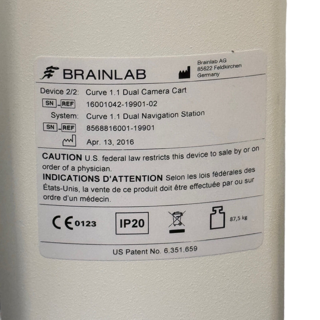 BRAINLAB 19901 Curve 1.1 Dual Navigation System w/ Curve Dual Navigation Station