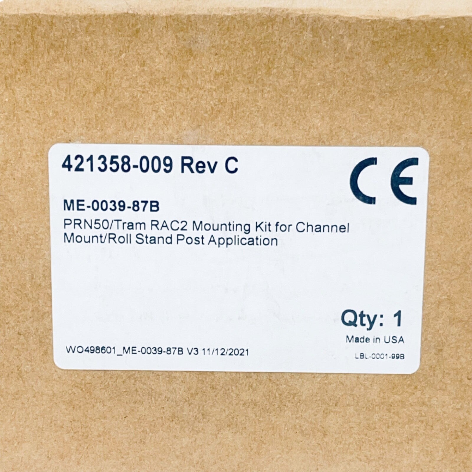 GCX 421358-009 PRN-50 Tram-rac 2 Mounting Kit for Channel, 2'' Pole ME-0039-87B