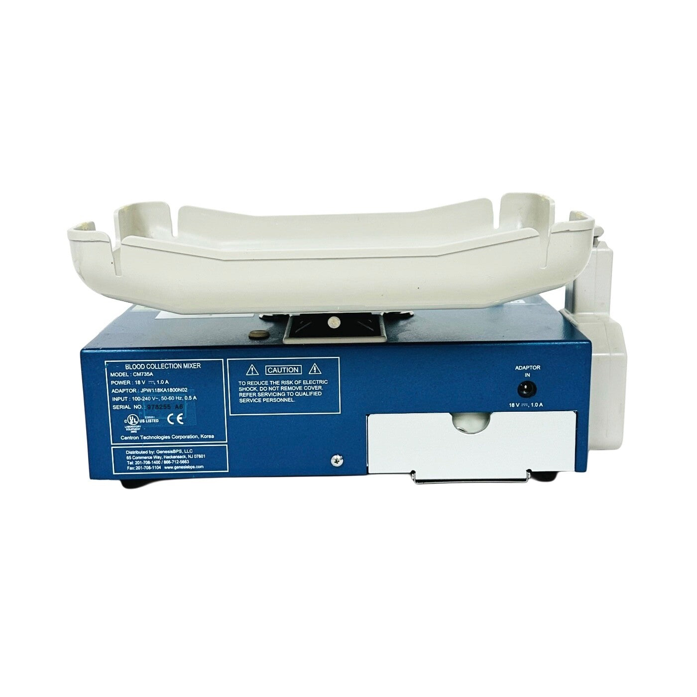 GenesisBps CM735A Automated Blood Collection Mixer W/ Tray , Battery & Charger