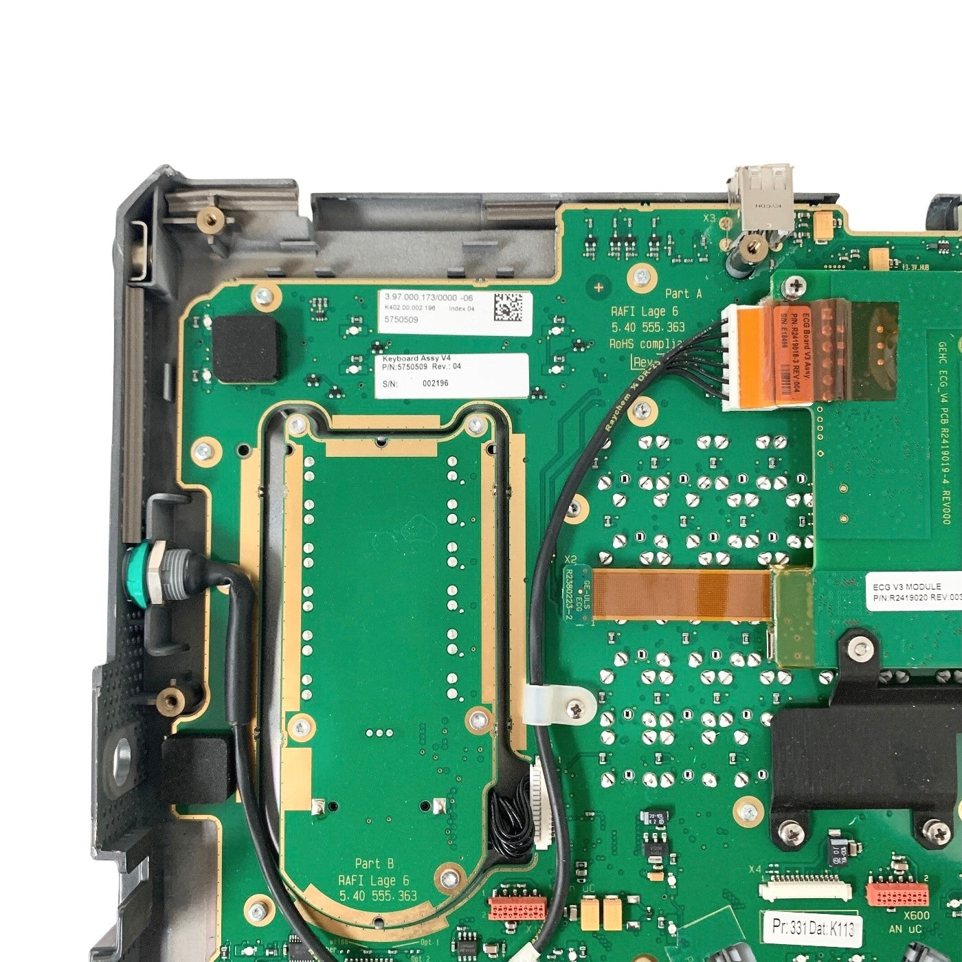 GE REF R2409723, KEYBOARD ASSEMBLY FOR VIVID ULTRASOUND (MISSING 1 KEY)