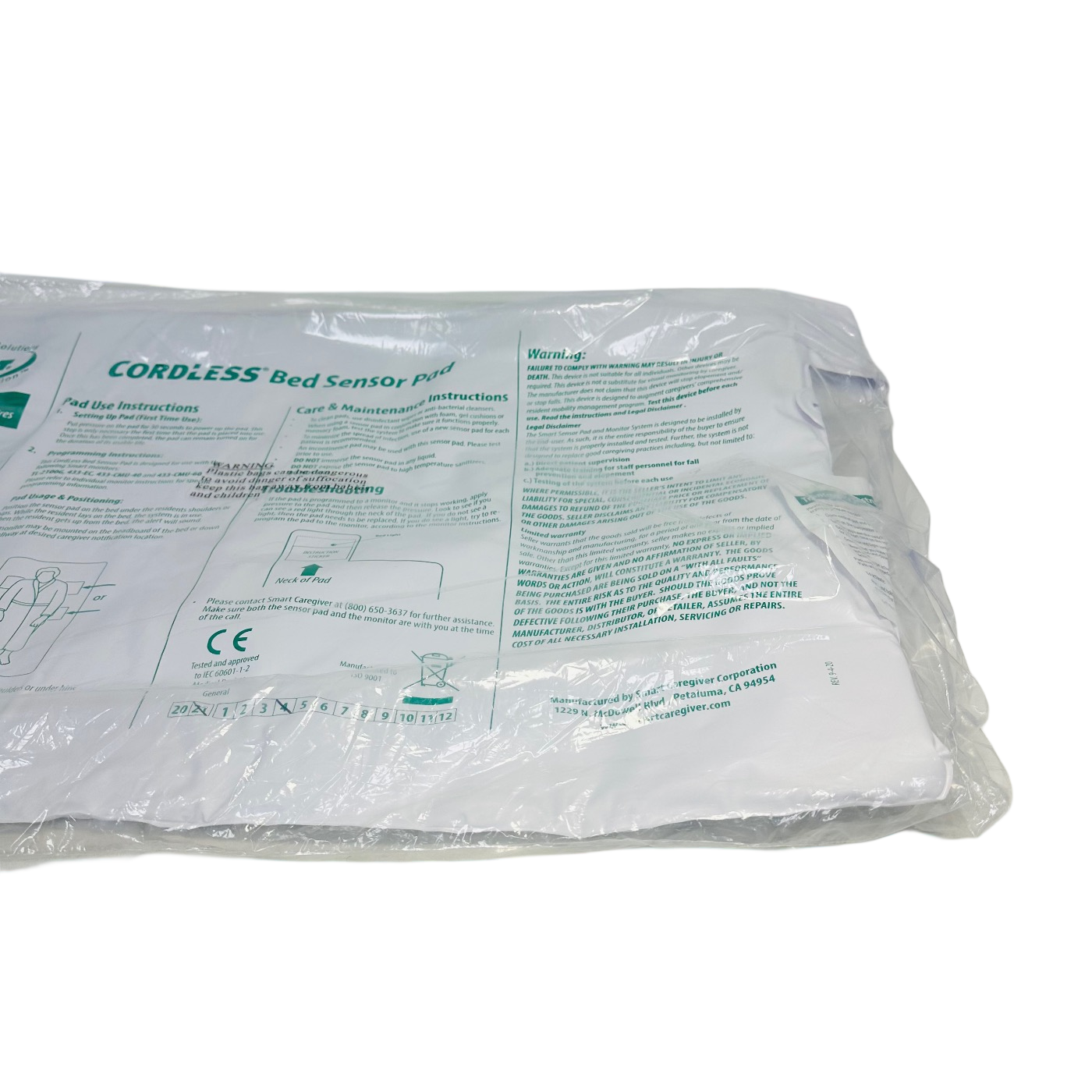 Smart GBT-WI Bed Sensor Pad CordLess 20 X 30 Inch