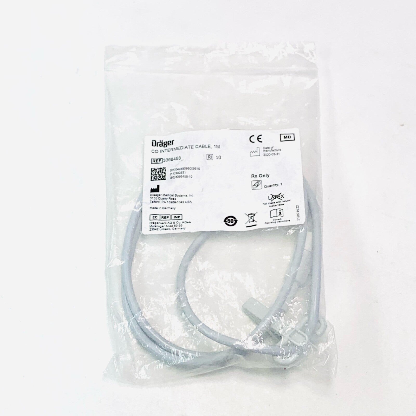 Drager REF 3368458, CO INTERMEDIATE CABLE, 1M