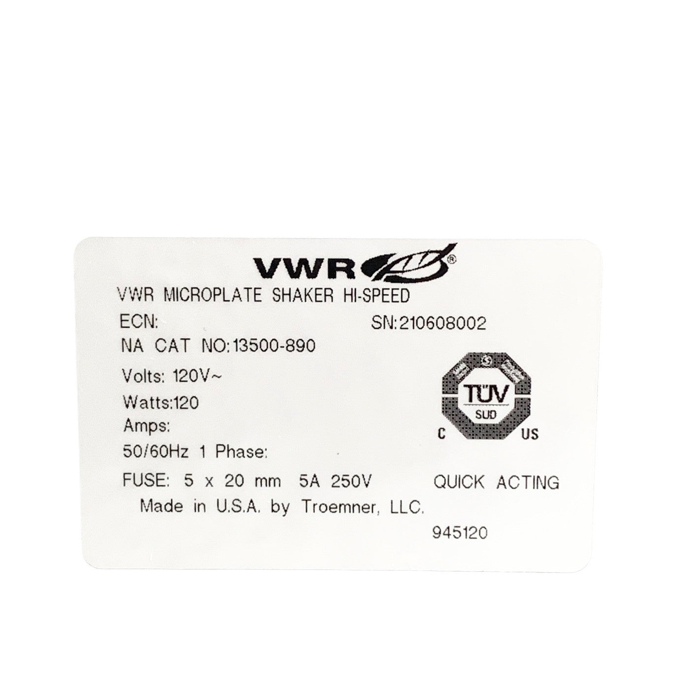VWR Scientific REF DMS-2500, High Speed Micro Plate Shaker