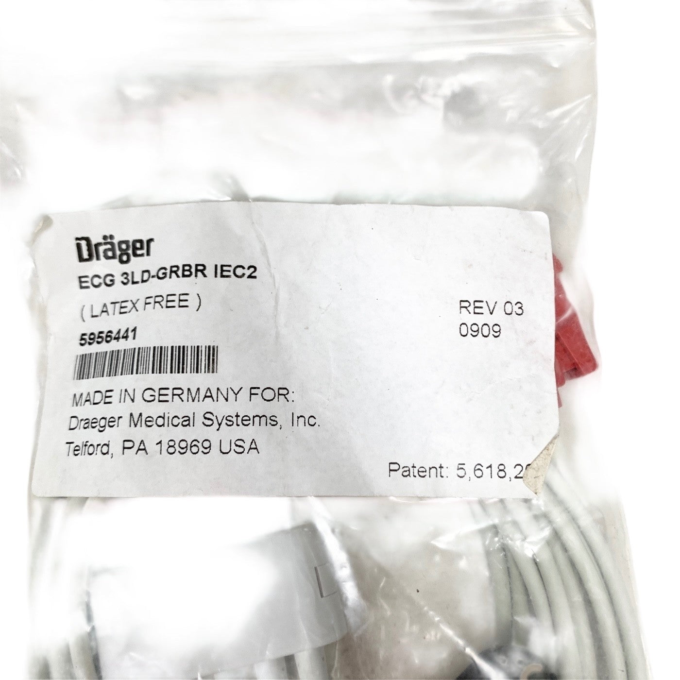 Drager REF 5956441, ECG 3LEAD GRABER