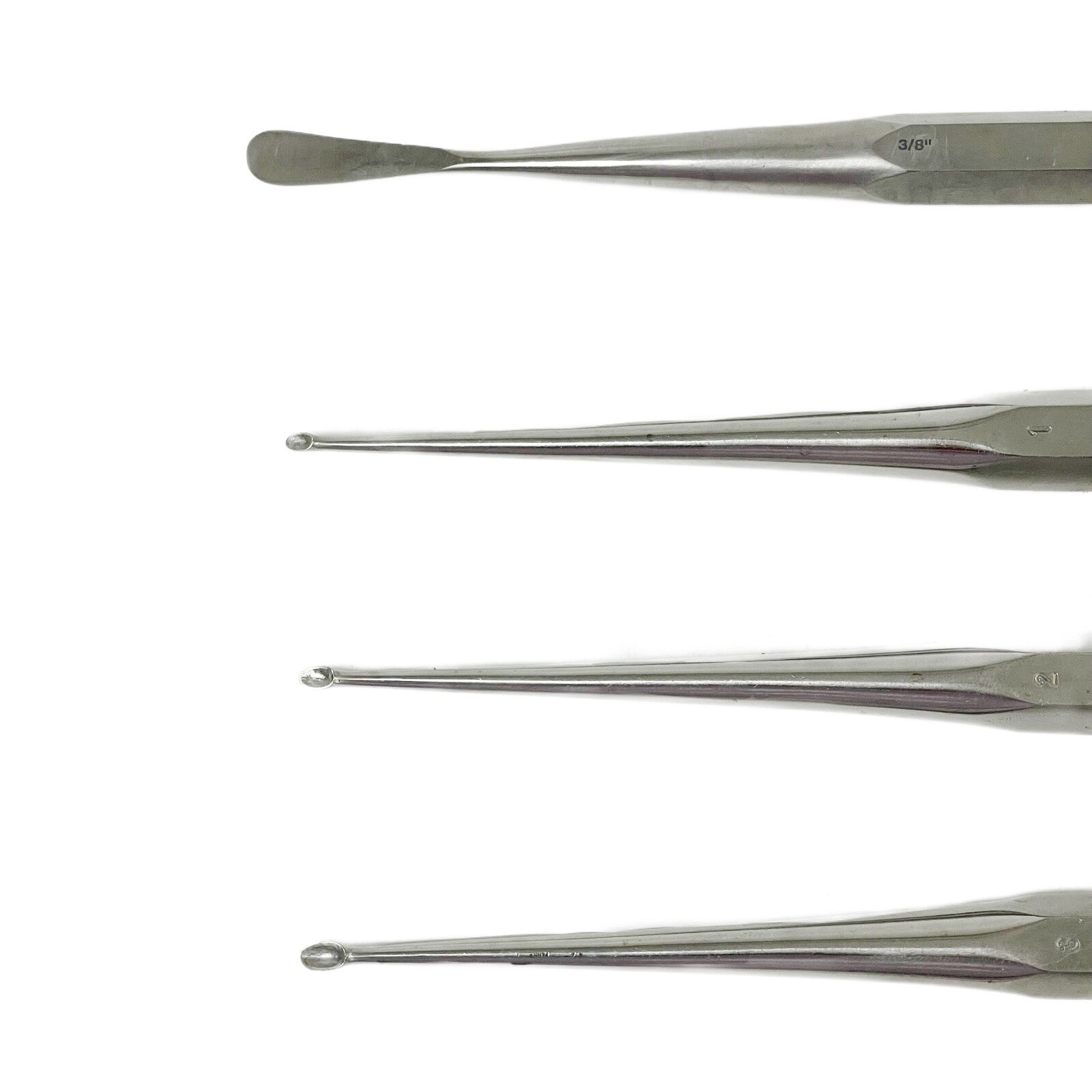 Zimmer Brun Bone Curette Orthopedic ( Lot 6 ) With One Aesculap Cobb Elevator