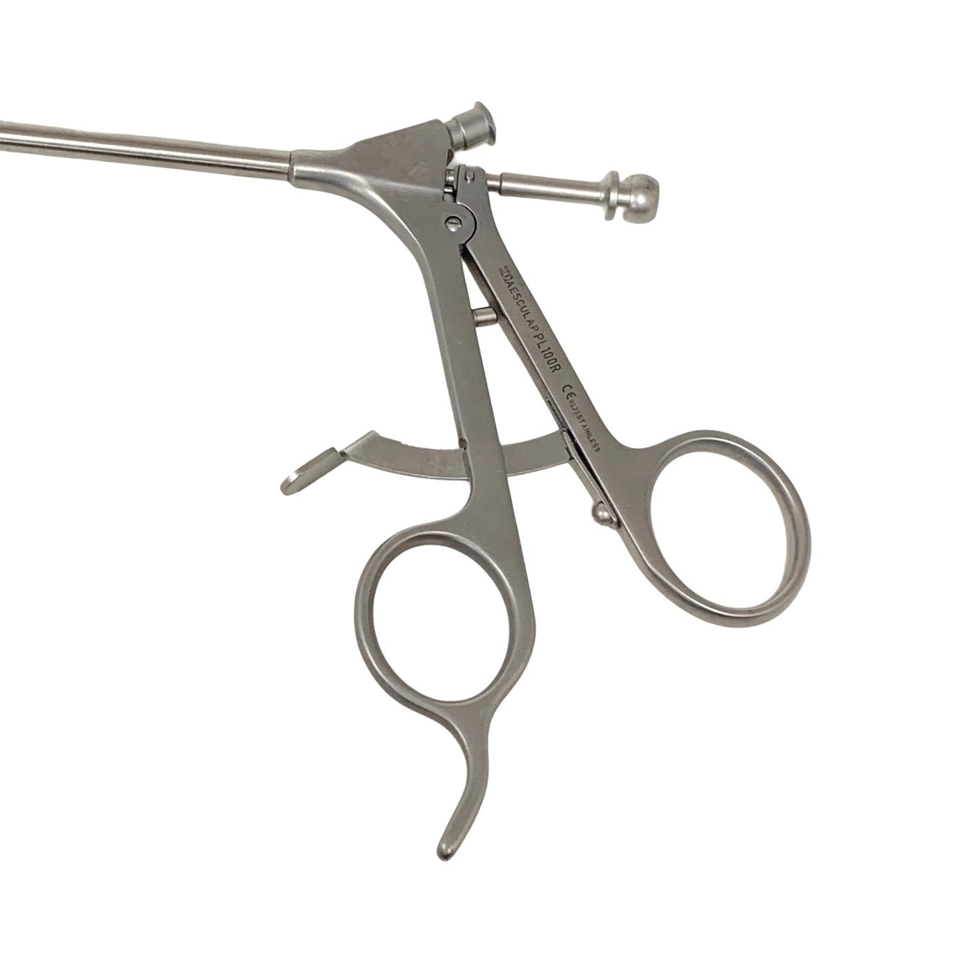 Aesculap Ref PL100R, Cholangiography Clamp Straight 5mm 17-3/8"