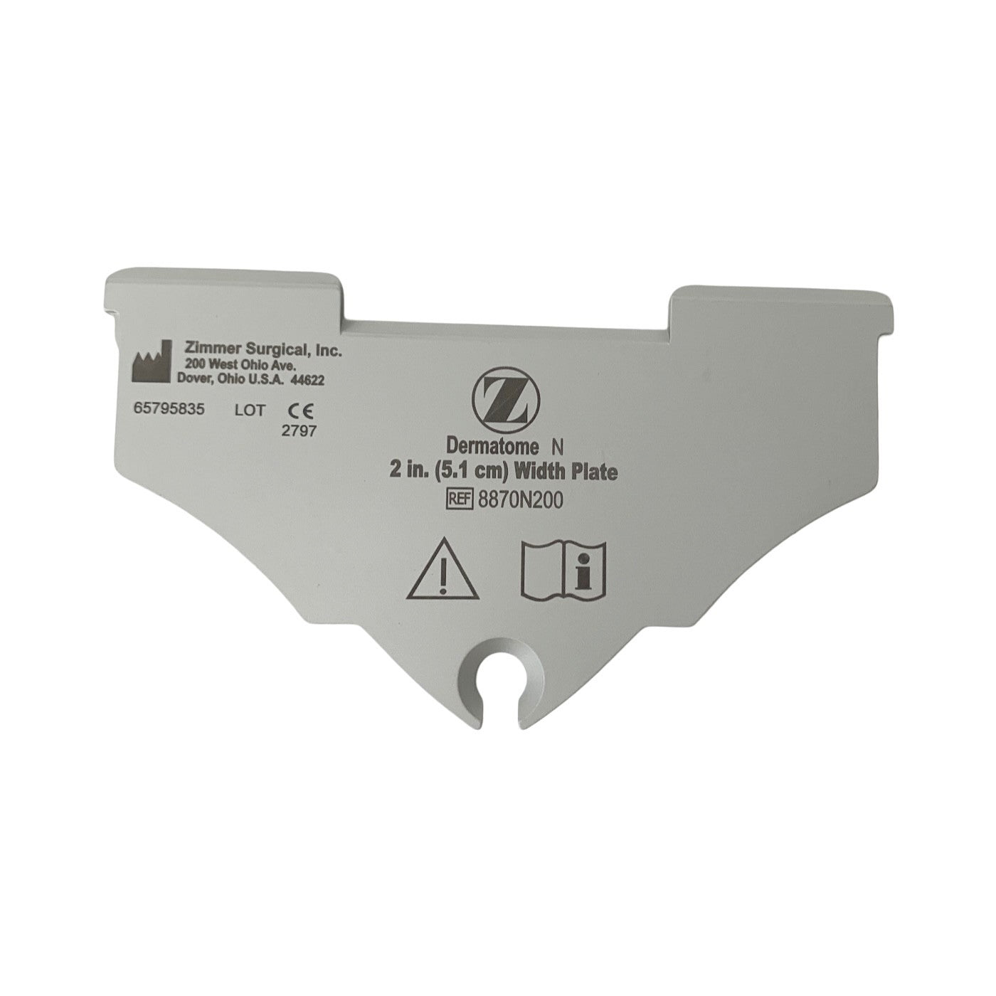 Zimmer REF 8870N200, Dermatome N 2 In. (5.1 cm) Width Plate