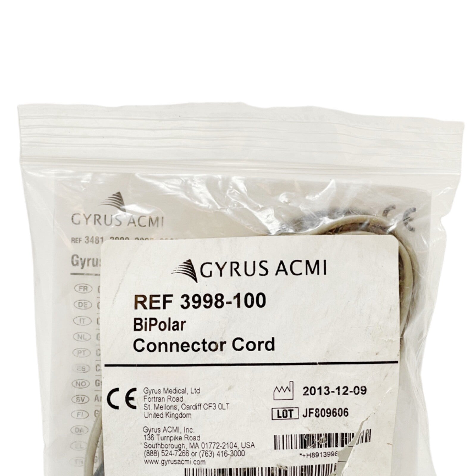 GYRUS ACMI REF 3998-100 BiPolar Connector Cord
