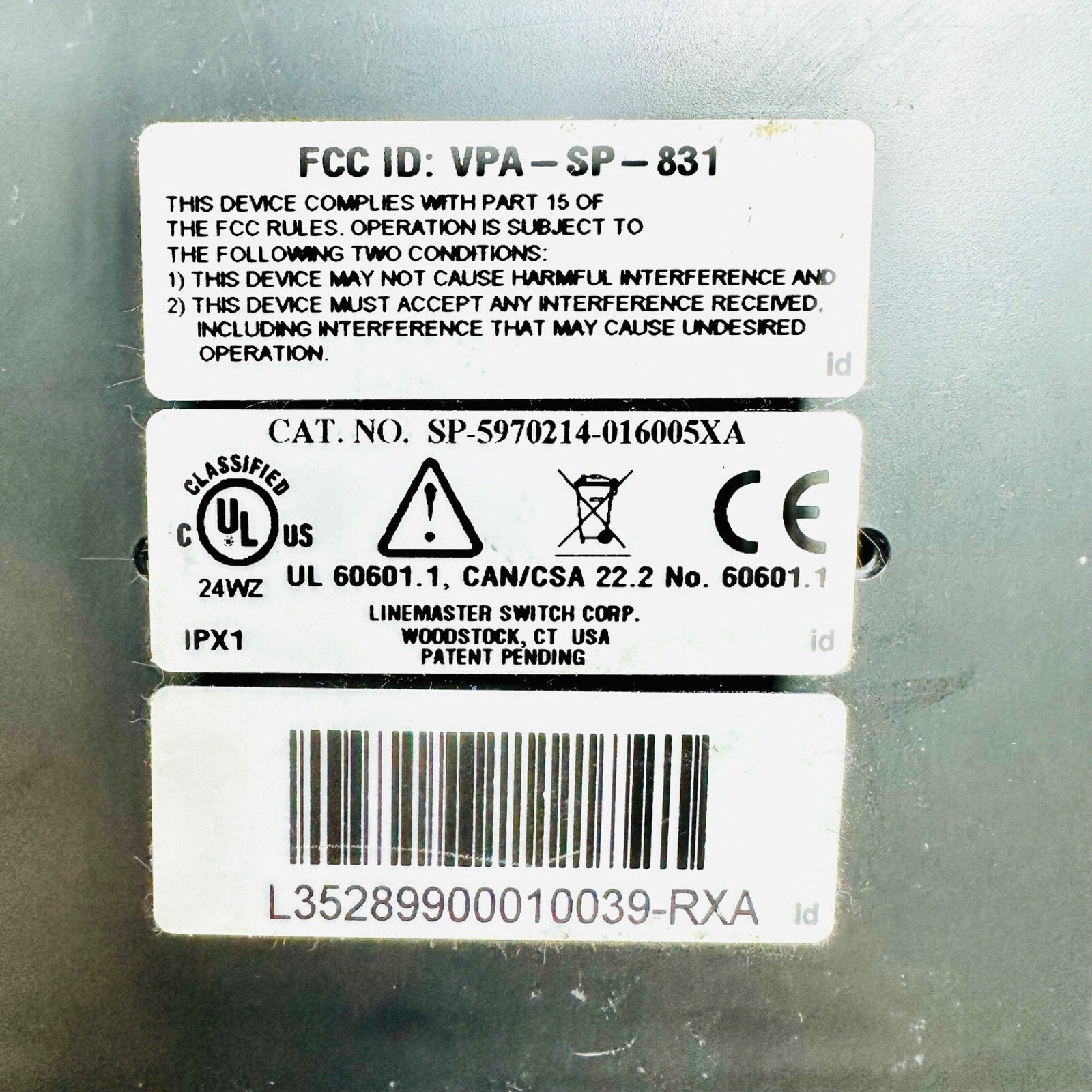 Conmed SP-5970214-016005XA Wireless Receiver For Footswitch Of Edge Bipolar Sys.