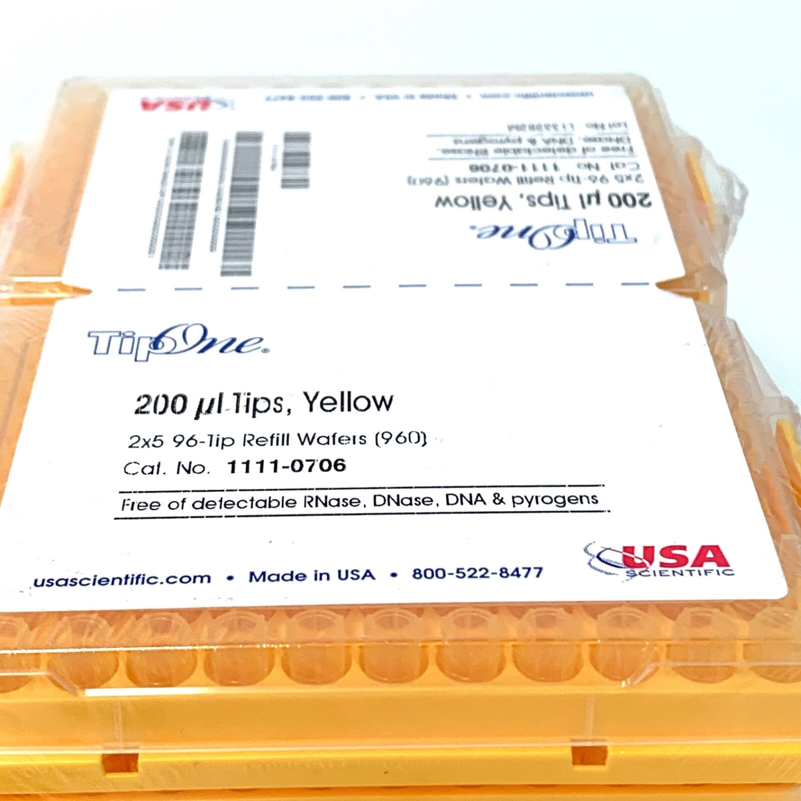 TipOne REF 1111-0706, 200 ul Tips Yellow, 2x5 96-Tip Refill Wafers, (960)