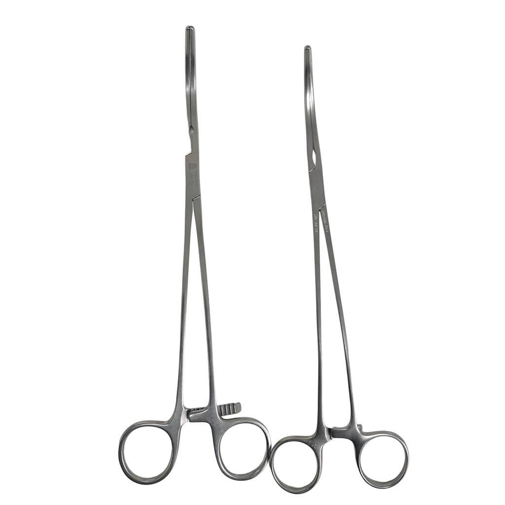 Pilling LOT OF 2 35-3631 & 35-3630 DeBakey Medium Surgical Clamp 10.5"