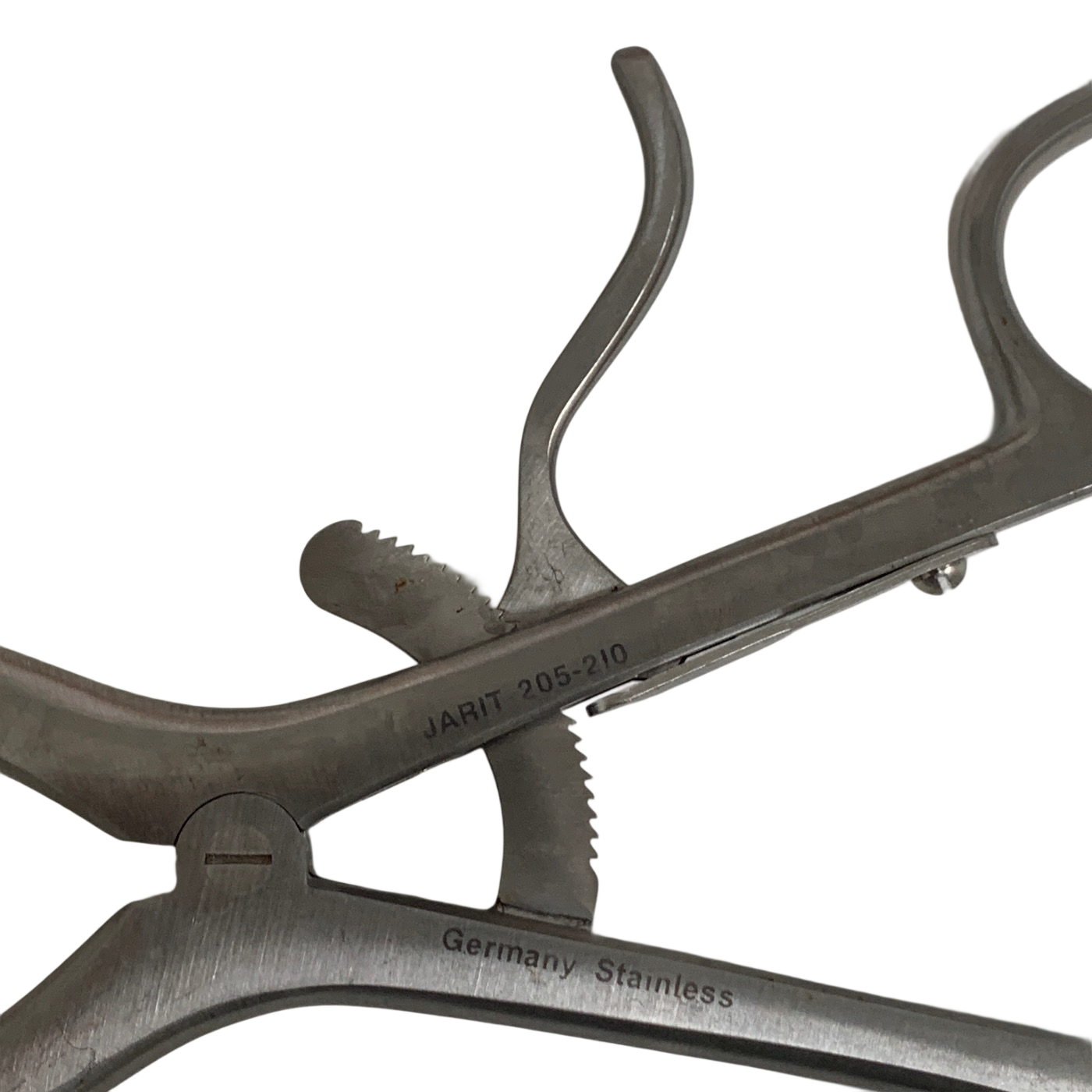 Jarit 205-210 Beckman Thyroid Retractor 12-3/8" Hinged 4x4 Sharp Prongs