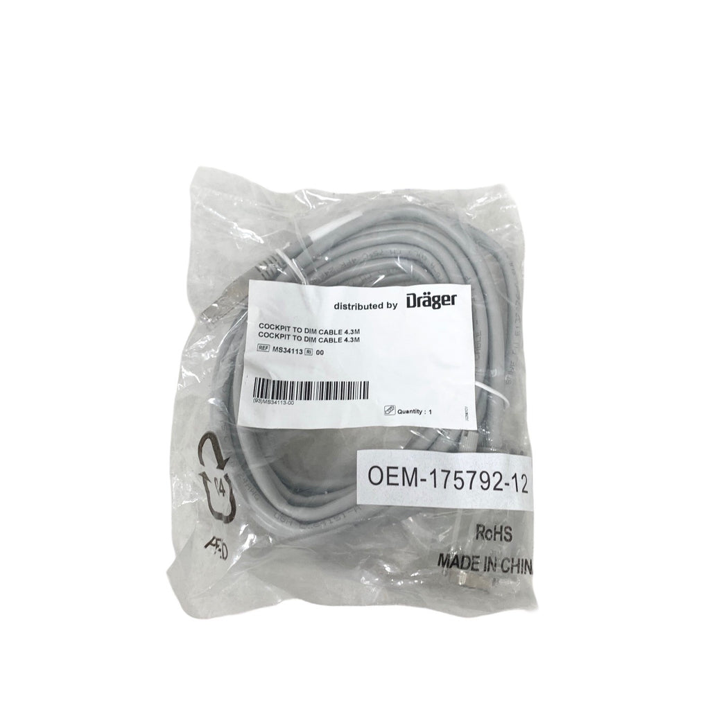 Drager REF MS34113, Cockpit to DIM Cable 4.3M OEM