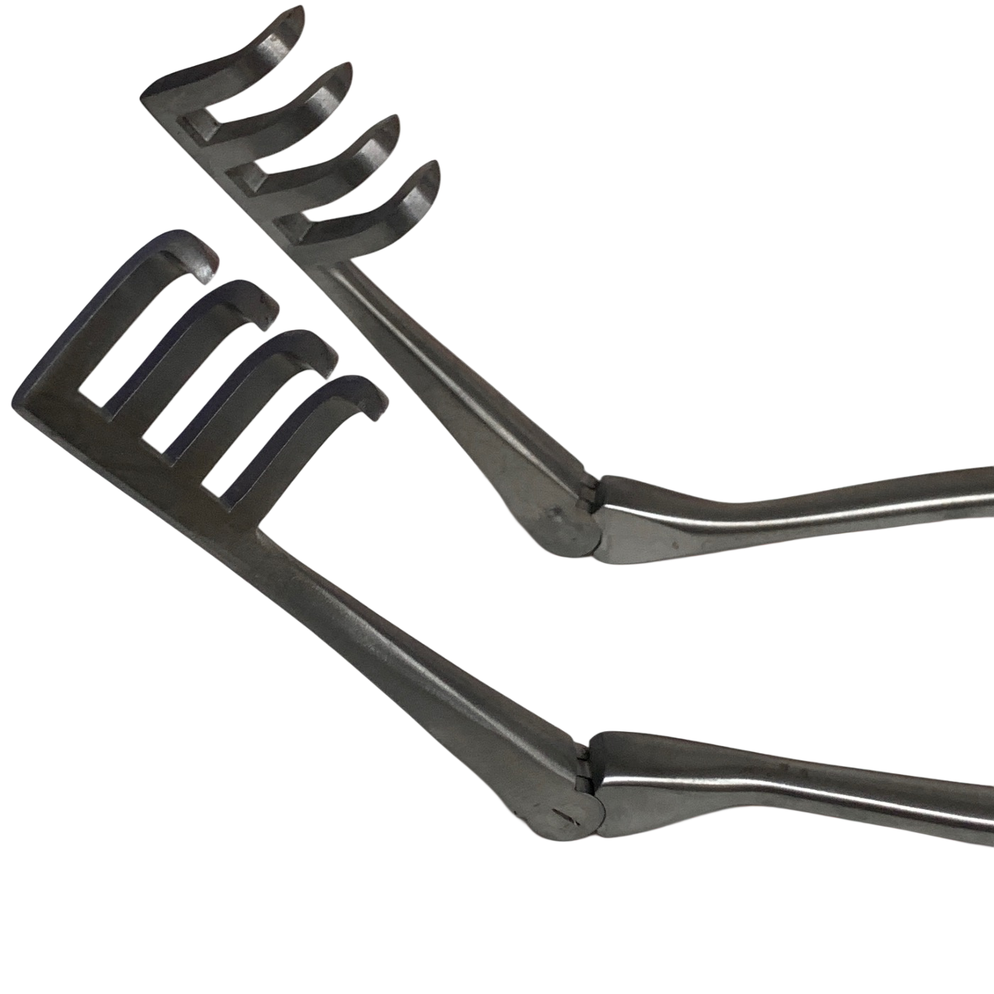 Jarit 205-210 Beckman Thyroid Retractor 12-3/8" Hinged 4x4 Sharp Prongs