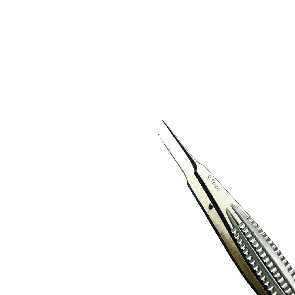 konig MDS431911 Castroviejo Corneal Suturing Forceps, 1 x 2 Teeth, 0.5 mm