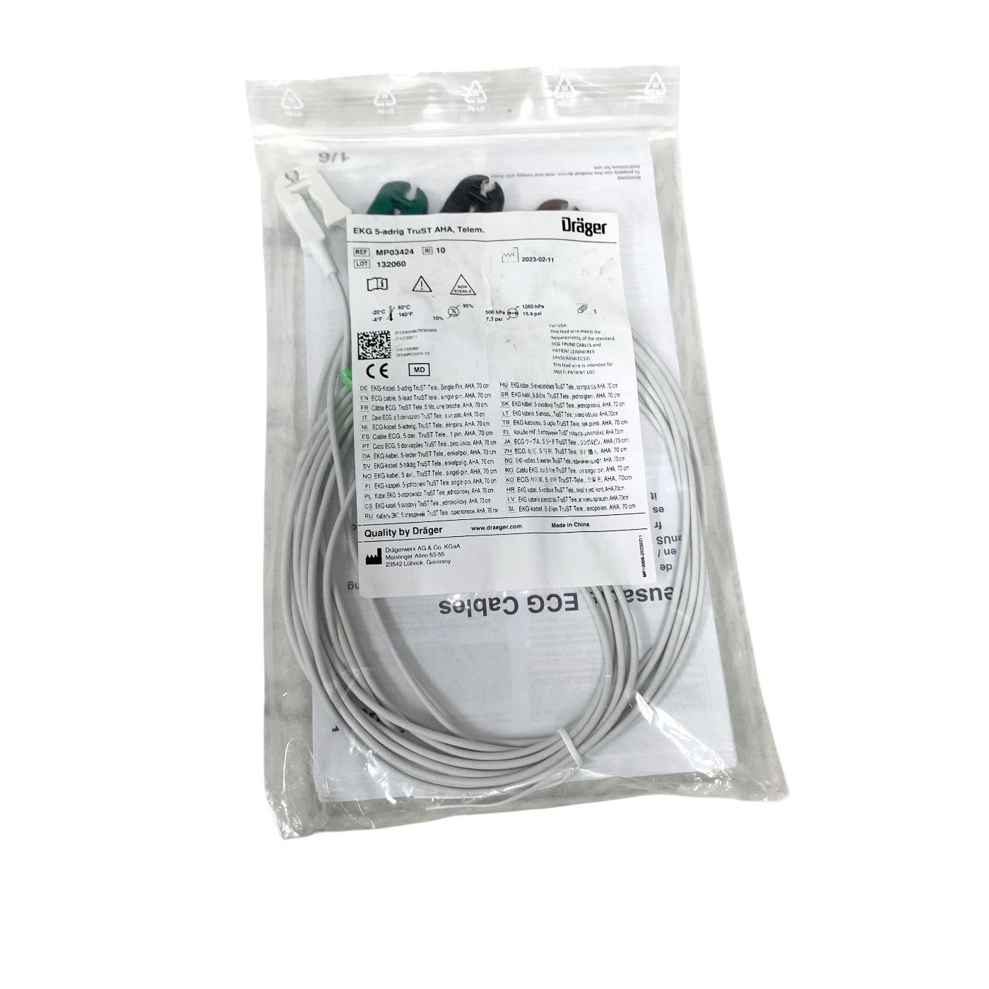Drager REF MP03424, EKG 5-adrig TruST AHA, Telemetry Cable