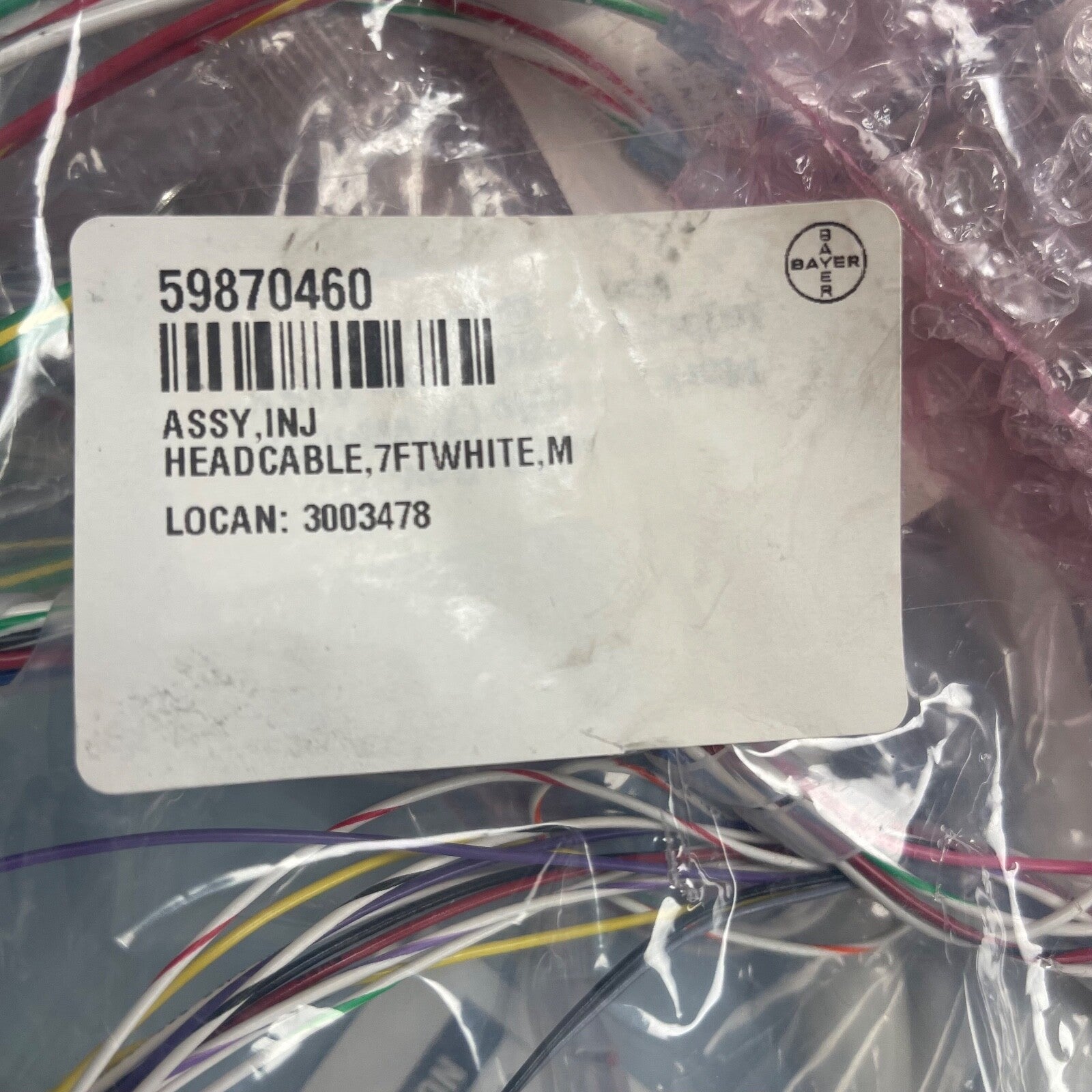 MEDRAD / Bayer Healthcare REF 59870460 Injector Head Cable Assembly, White, 7 Ft