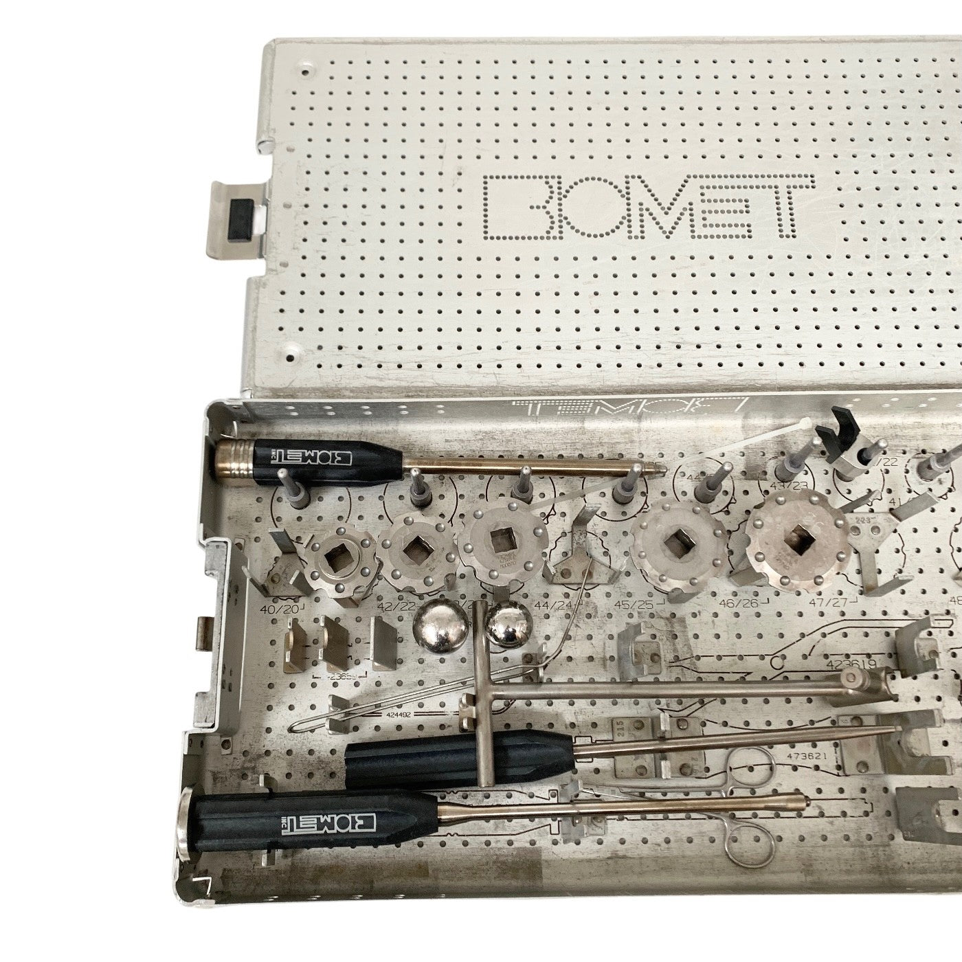 BIOMET REF 502030, 1070501 INSERTION EXTRACTION INTRUMENTS, SET OF 15, MISSING