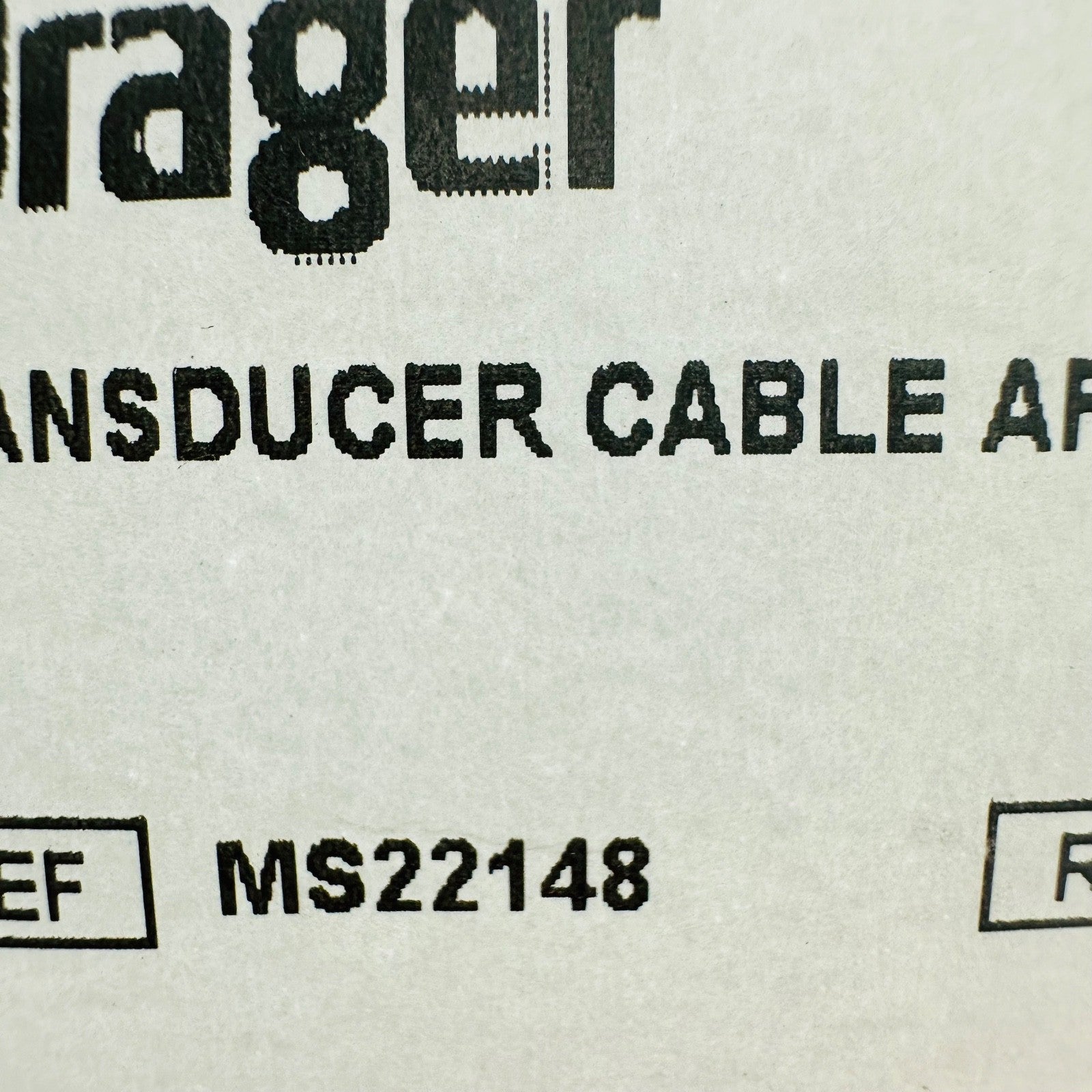 Draeger MS22148 Transducer Cable