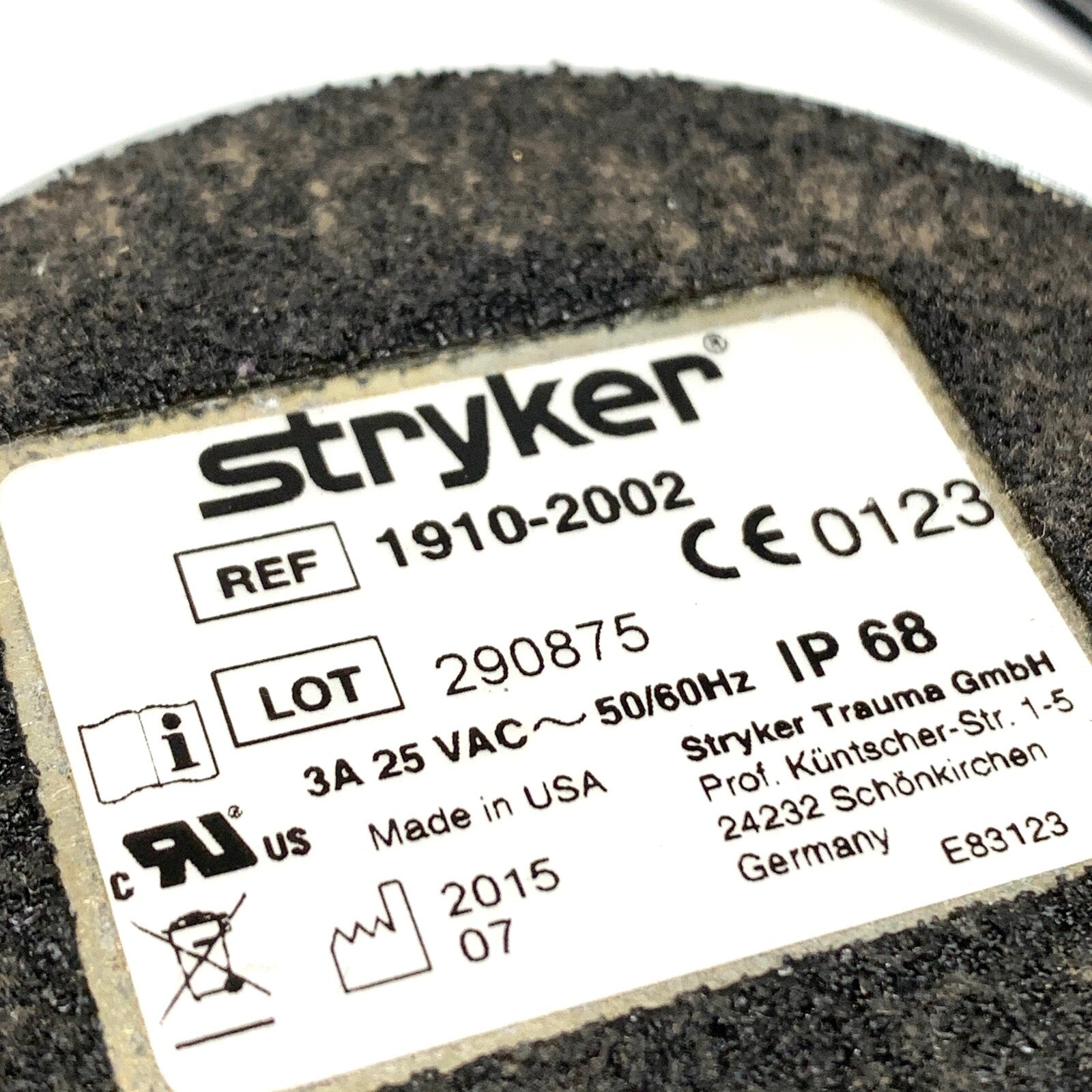 Stryker REF 1910-2002, Sonicanchor Footswitch