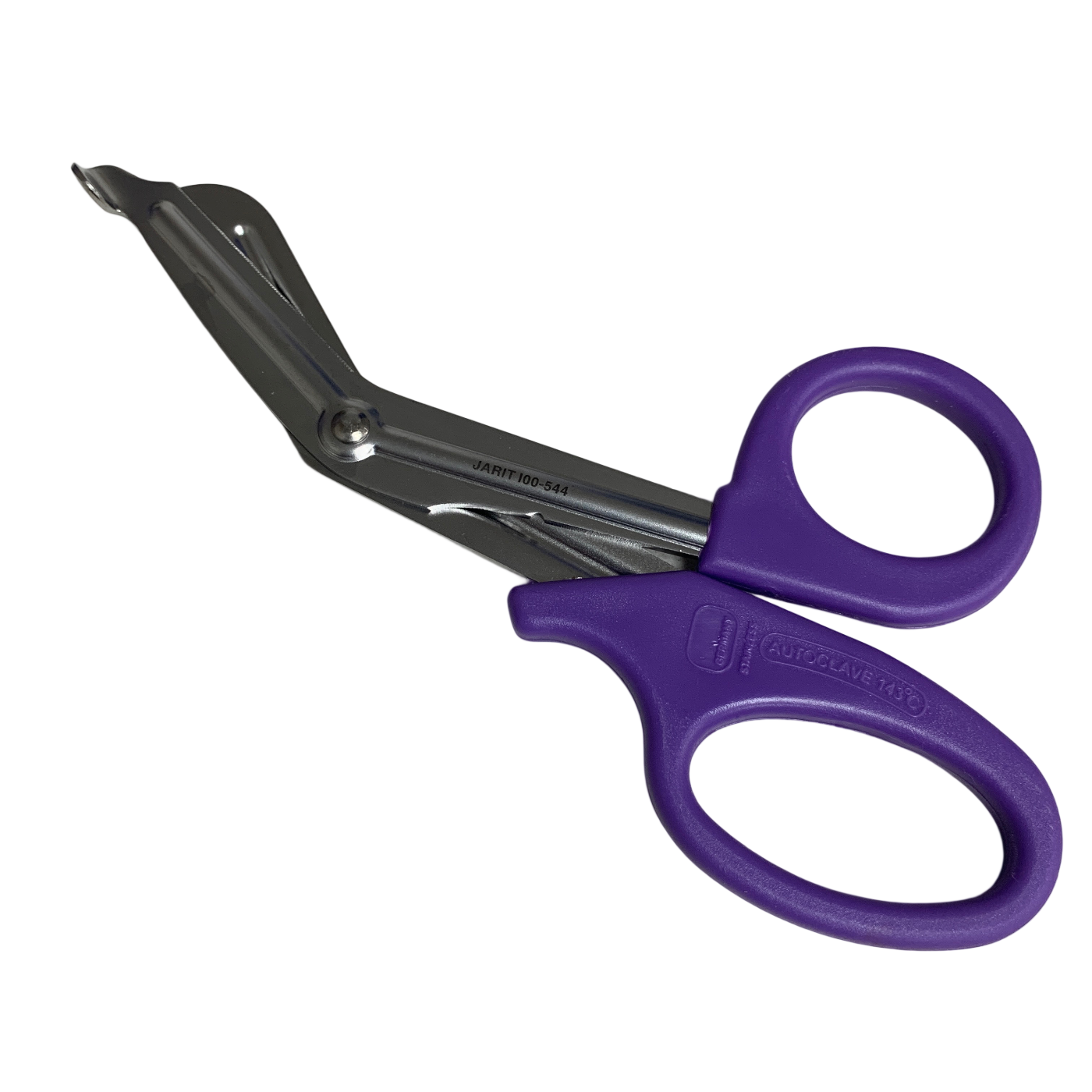 Jarit 100-544 Bandage Scissor Purple 7-1/2" Angled Serrated, AUTOCLAVABLE 143 C