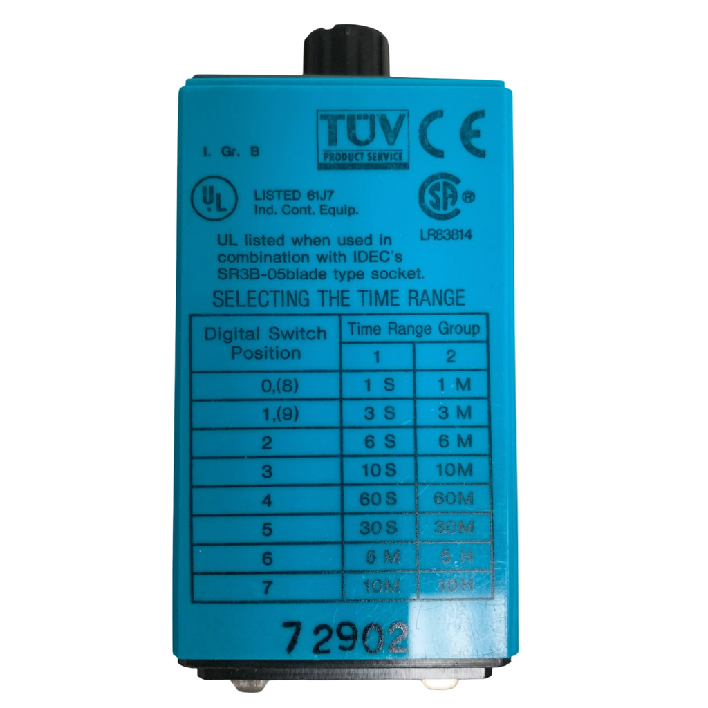 Idec RTE-B11 Analog Timer Relay, 120VAC Contact Rating 120/240VAC 10A 0-10 Sec