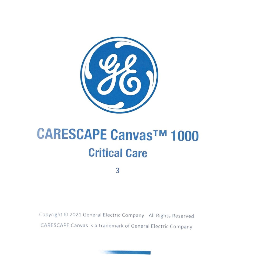 GE REF 5876727, CRITICAL CARE, CARESCAPE Canvas 1000 MONITOR