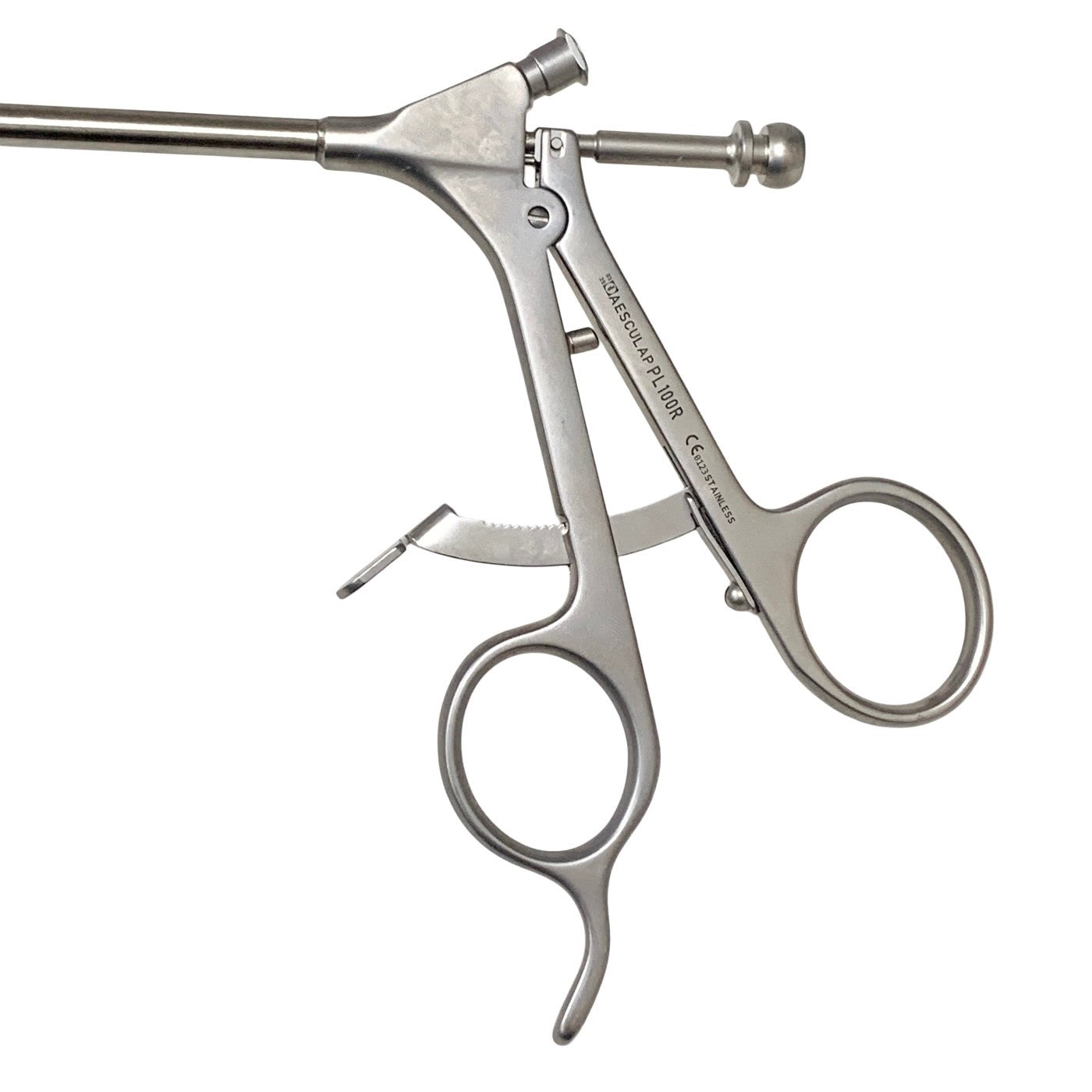 Aesculap Ref PL100R, Cholangiography Clamp Straight 5mm 17-3/8"