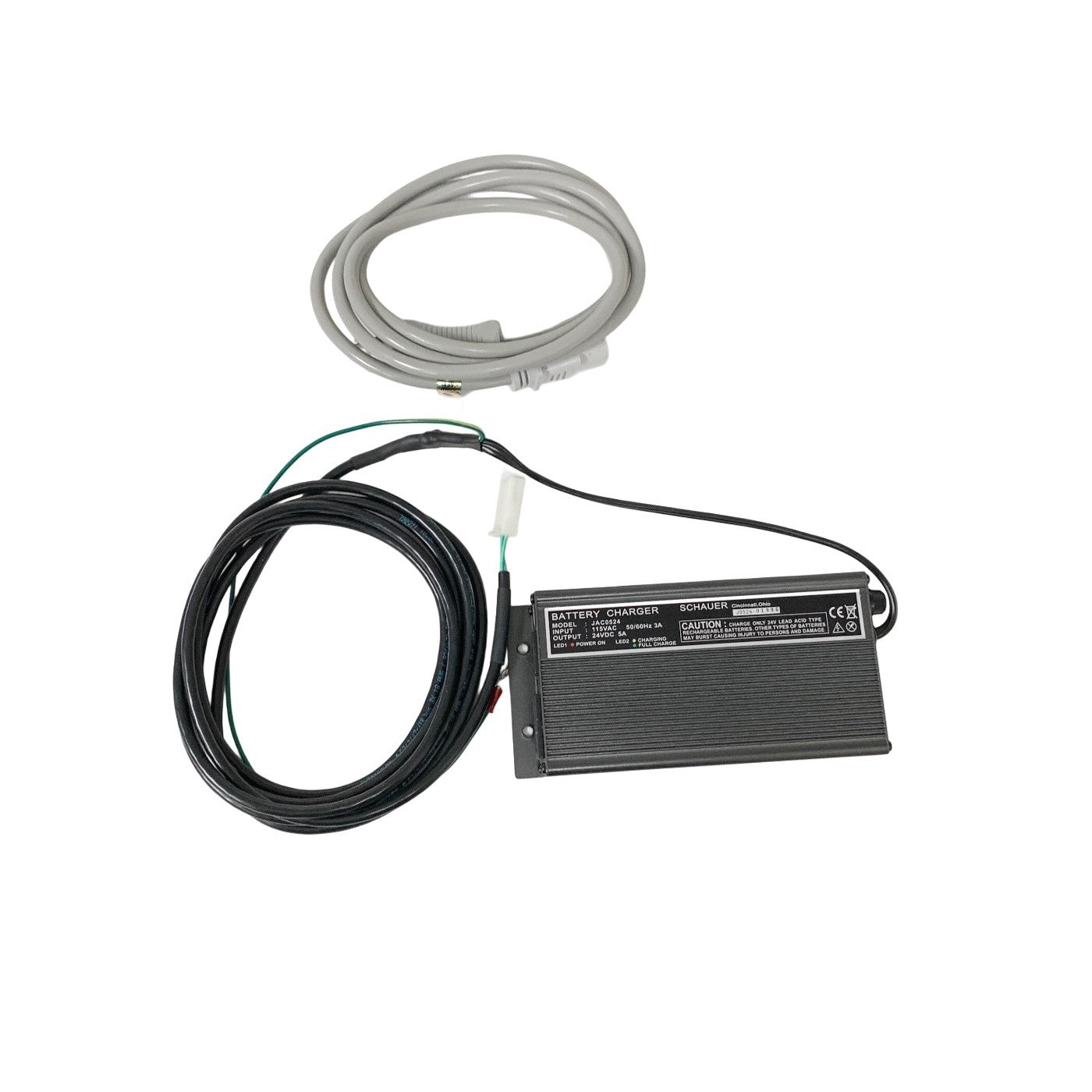 Schauer JAC0524, Battery Charger 24V 5A 24VDC Lead Acid Type Hospital Grade Cord