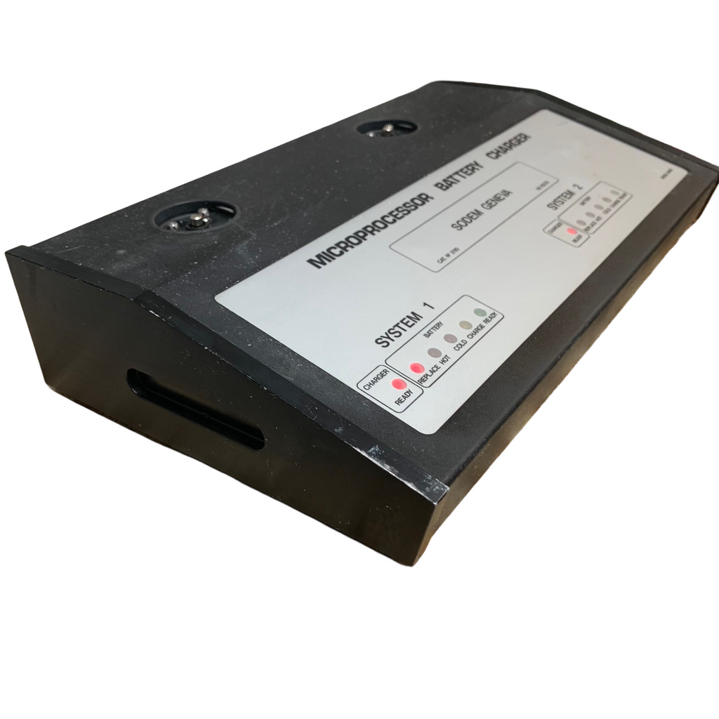 SODEM GENEVA MICROPROCESSOR BATTERY CHARGER. NOT TESTED. POWERS ON. AS IS.
