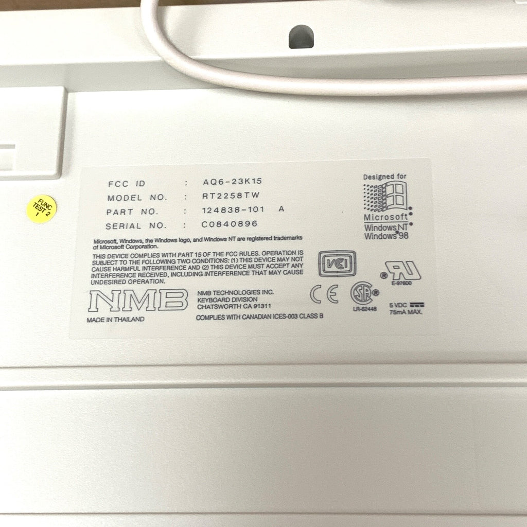 GE REF 124838-101, CT Scan Keyboard, Model RT2258TW