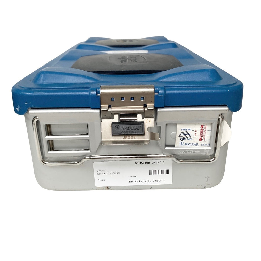 Aesculap REF JK440 STERILIZATION CASE W/JP002 LEAD AMD TRAY WITH PAD