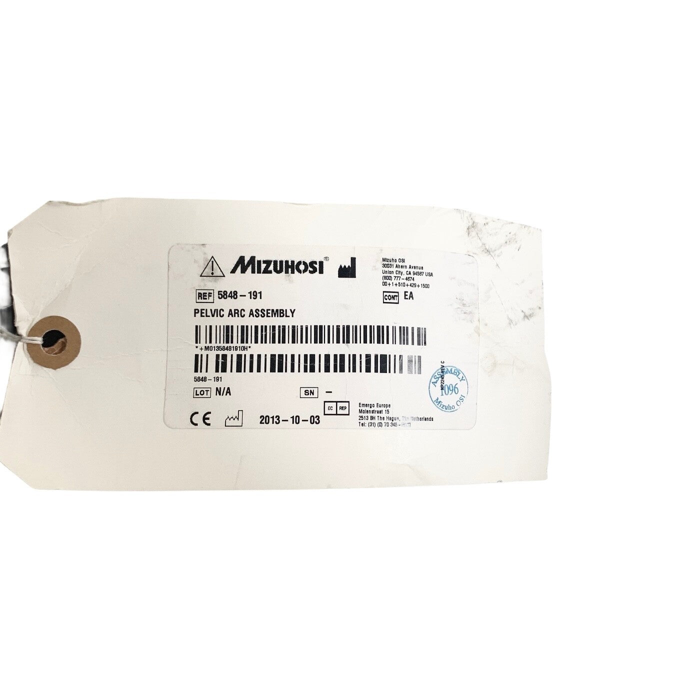 Mizuho OSI REF 5848-191, PELVIC ARM ASSEMBLY