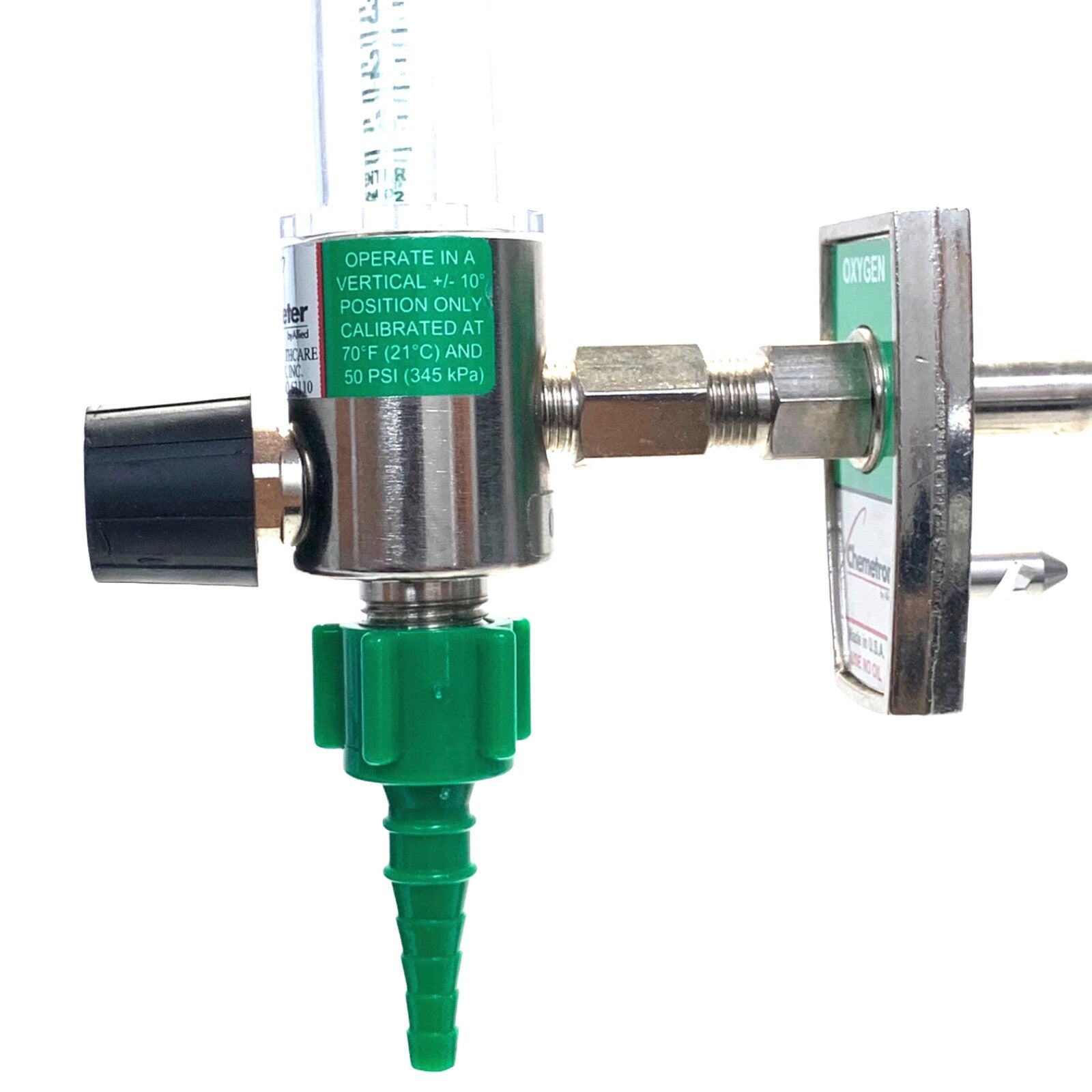 Allied Healthcare Timeter, Chemetron Oxygen Flowmeter w/ Male Attachment