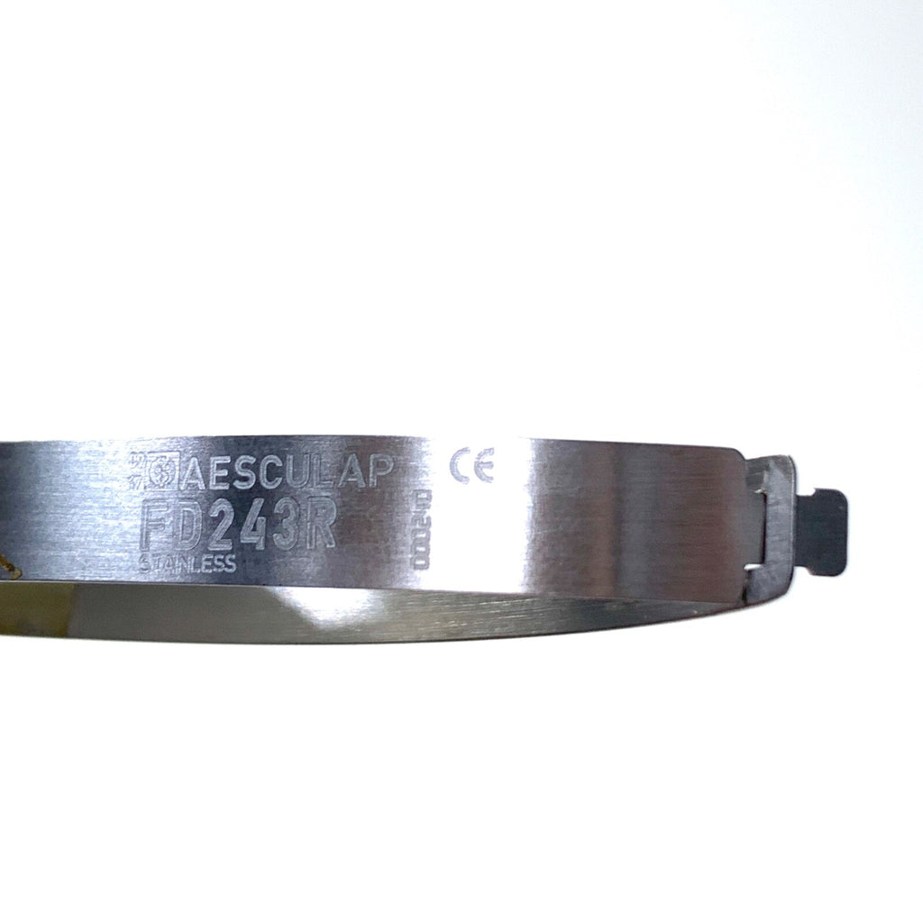 Aesculap REF FD243R, Micro Needle Holder, Curved w/ Ratchet