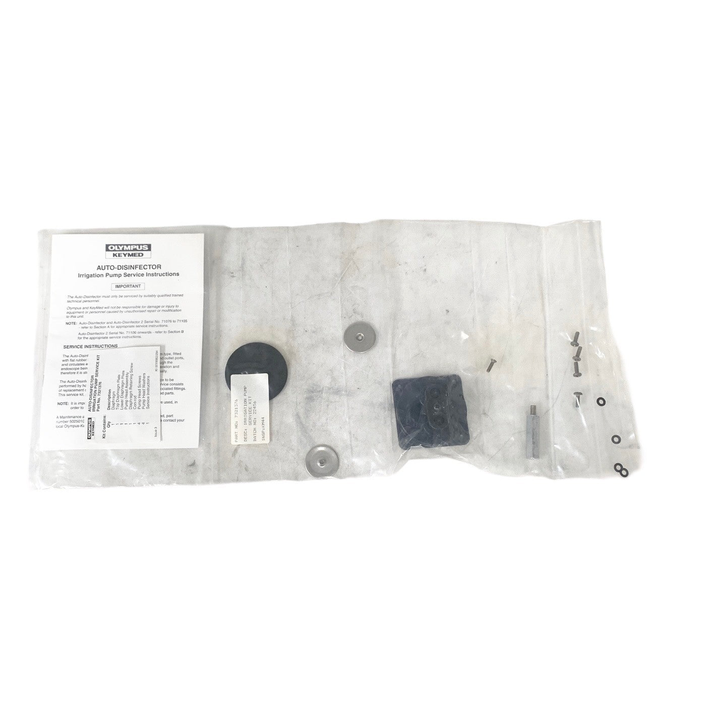 Olympus Keymed REF 7321376, Auto Disinfector Irrigation Pump Service Kit OEM New