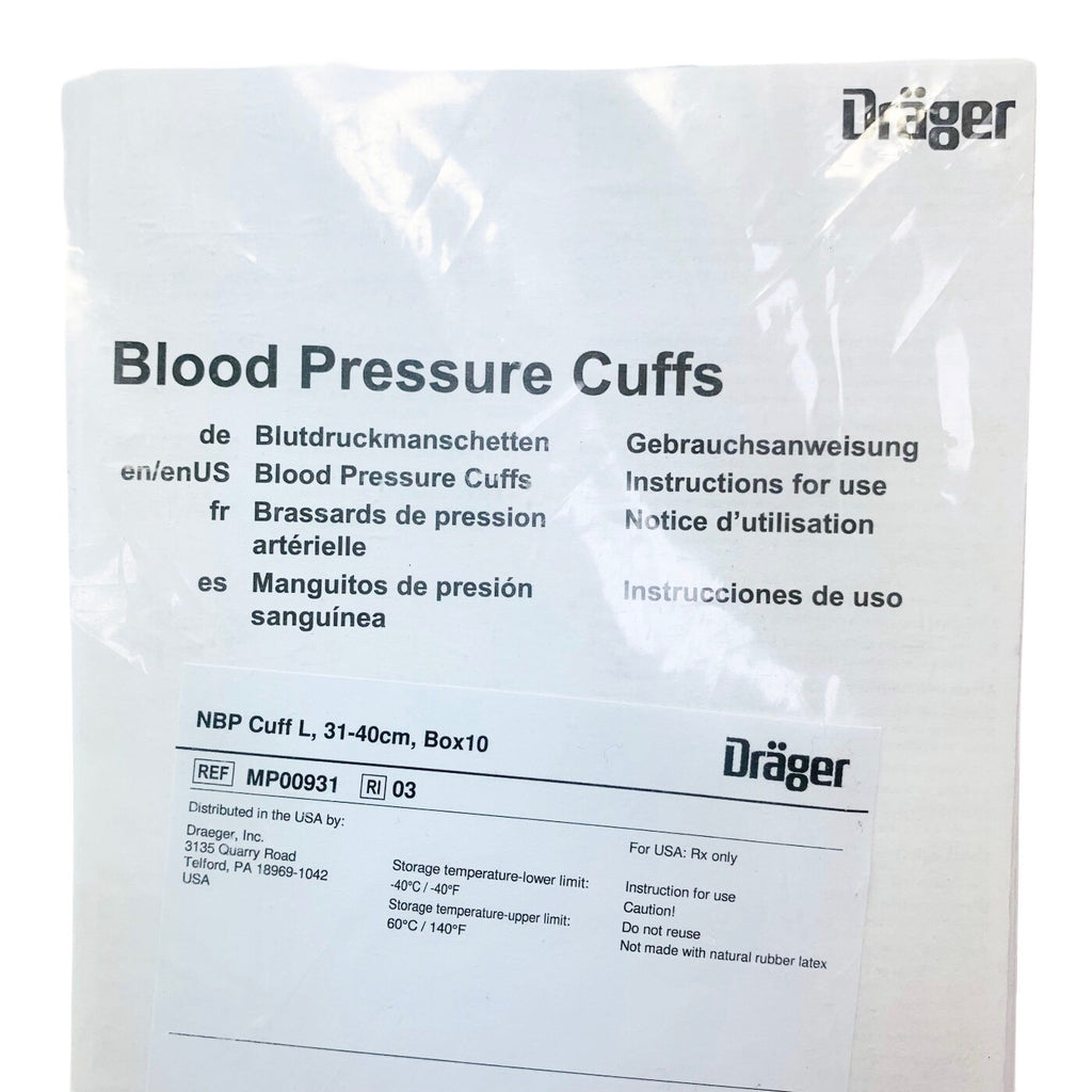 Drager REF MP00931, BLOOD PRESSURE CUFF, LARGE 31-40CM, 10PCS