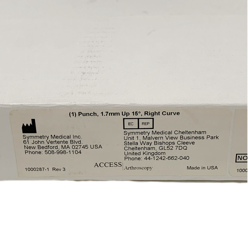 Symmetry Medical REF 1010107, Punch, 1.7mm Up 15°, Right Curve
