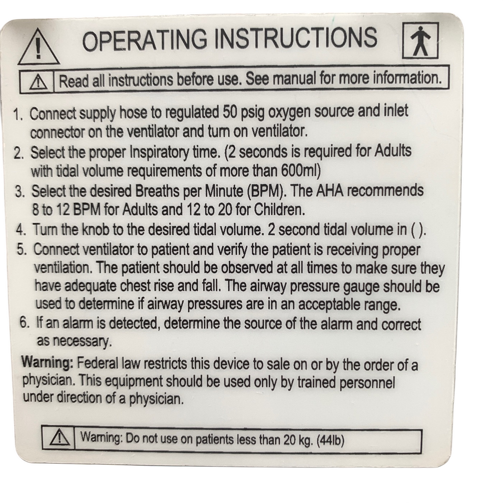 ALLIED HEALTHCARE EPV100 PORTABLE VENTILATOR