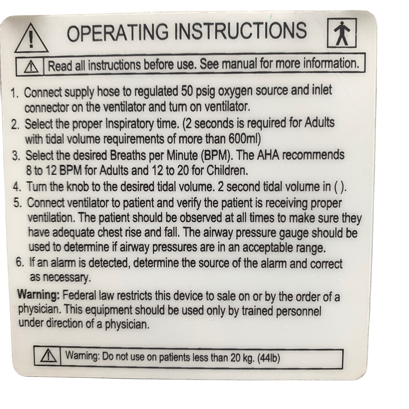ALLIED HEALTHCARE EPV100 PORTABLE VENTILATOR