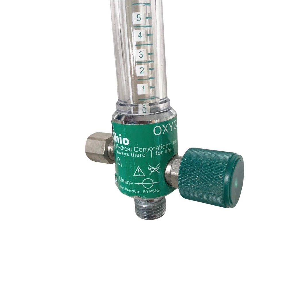 Ohio Medical Oxygen Flowmeter 0-15 LPM O2 Pressure Compensated DISS Connection