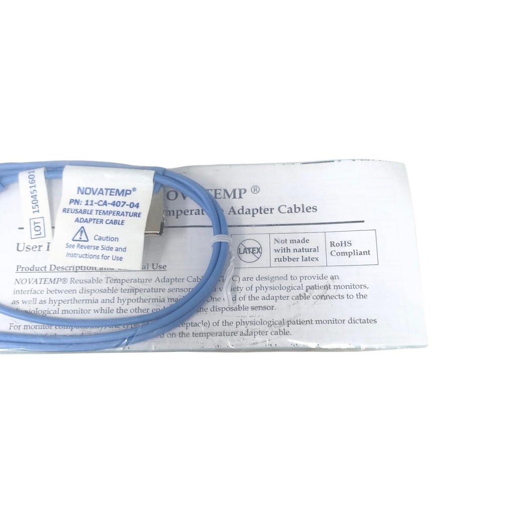 Novamed Ref 11-CA-407-04, 4 Ft (1.2m) REUSABLE TEMPERATURE ADAPTER CABLE