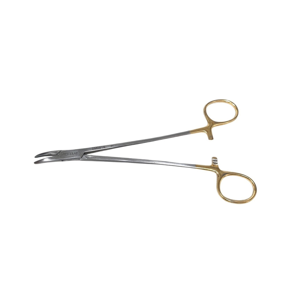 Aesculap Ref BM081R, Durogrip Needle Holder 180mm TC Gold Handle