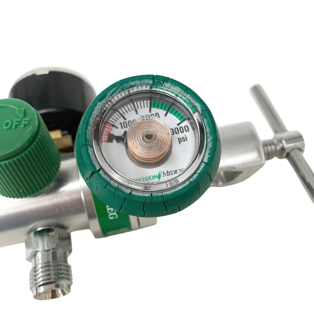 Precision Medical EasyGauge Oxygen Regulator REF 168715G,  0-15 LPM Yoke CGA-870